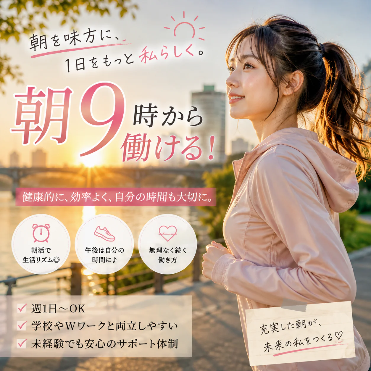 朝9時から働ける。って、実はかなり便利。
