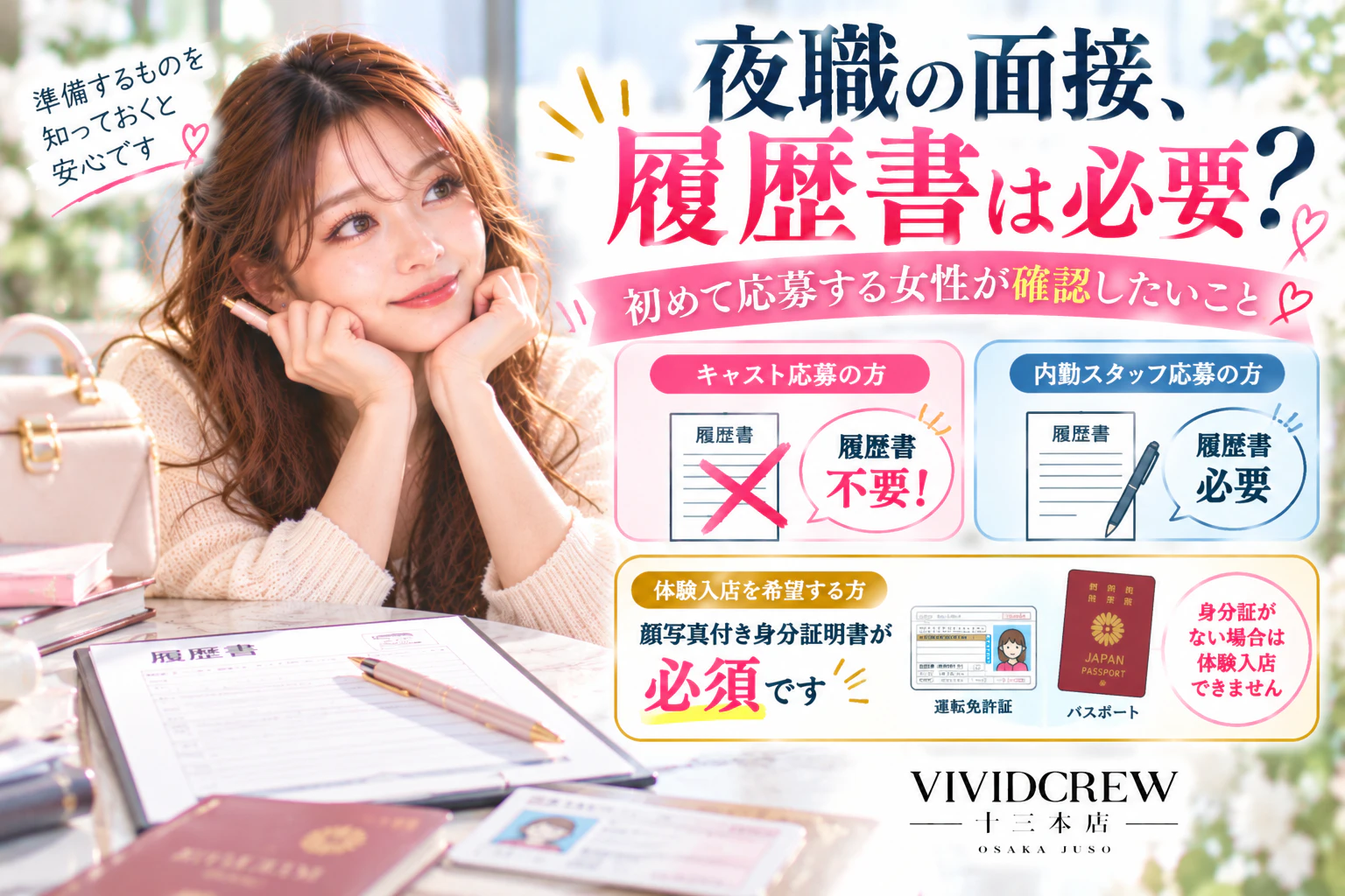夜職の面接に履歴書は必要?初めて応募する女性が確認したいこと