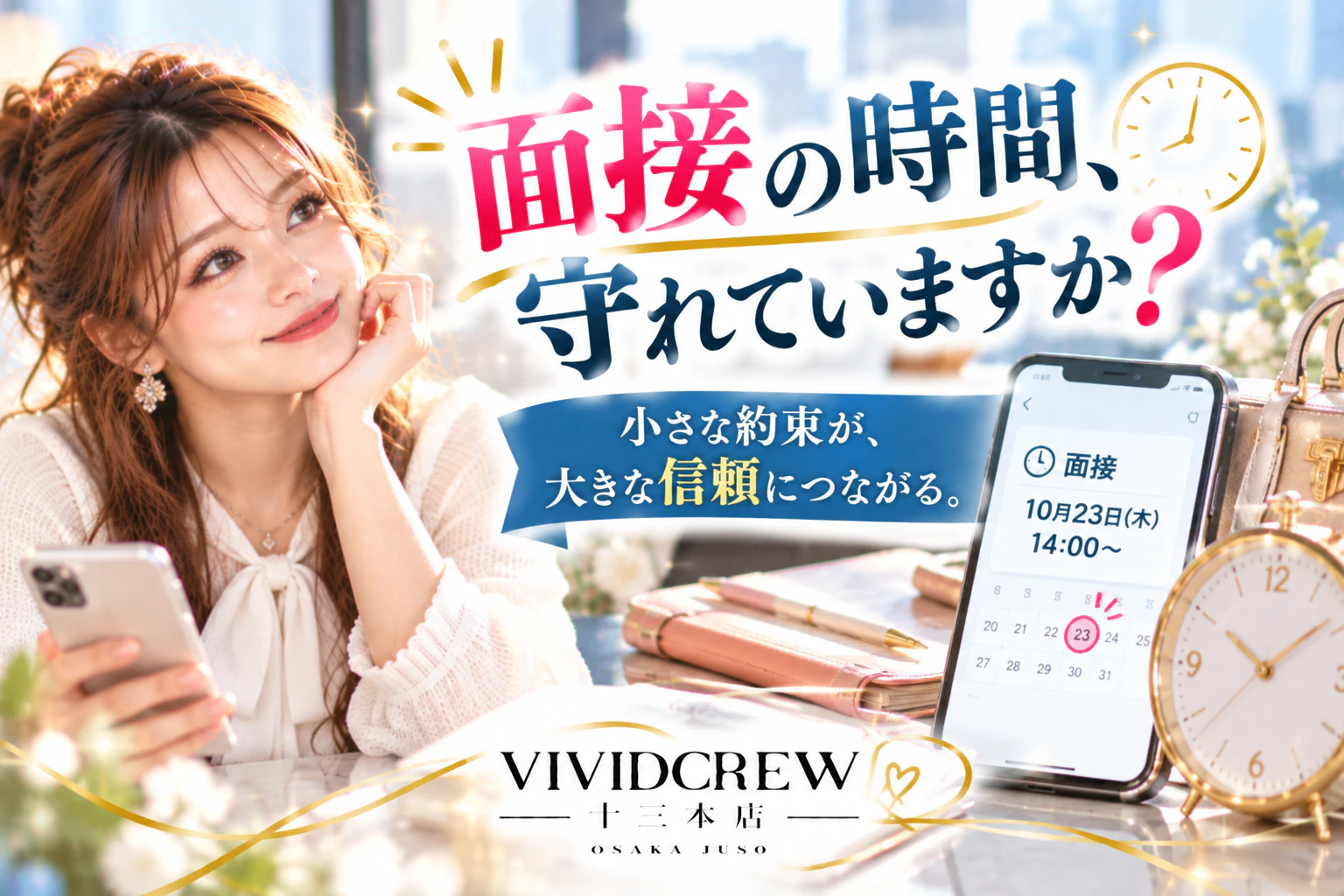 夜職の面接で遅刻・日程変更は大丈夫?応募前に知ってほしい時間と約束の大切さ