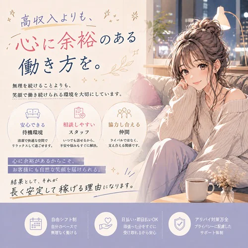 高収入よりも、心に余裕のある働き方を。